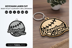 Baseball Keychain Laser Cut SVG Product Image 2