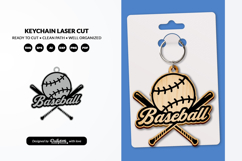 Baseball Keychain Laser Cut SVG Product Image 1