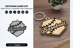 Baseball Keychain Laser Cut SVG Product Image 1