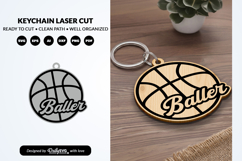 Basketball Keychain Laser Cut SVG Product Image 2
