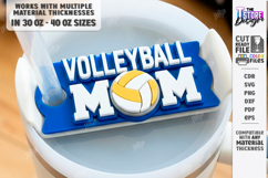 Sports Mom Stanley Topper Laser Cut | Tumbler Decor SVG |CNC Product Image 1