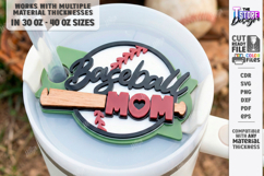 Sports Mom Stanley Topper Laser Cut |Baseball Mom Product Image 1