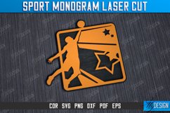 Sport Monogram Laser Cut Bundle, Sports Decor SVG, Gift Idea Product Image 6