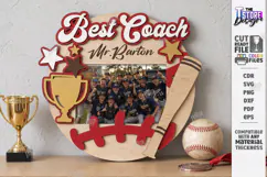 Personalized Sport Photo Frame Laser Cut | Baseball Coach Product Image 1