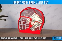 Sport Piggy Bank Laser Cut, Personalized Football Money Bank Product Image 1