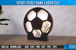 Sport Piggy Bank Laser Cut, Personalized Soccer Money Bank Product Image 1