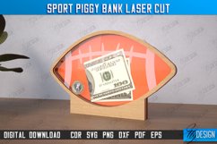 Sport Piggy Bank Laser Cut, Personalized Football Money Bank Product Image 1