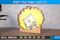 Sport Piggy Bank Laser Cut, Personalized Wooden Money Box Product Image 1