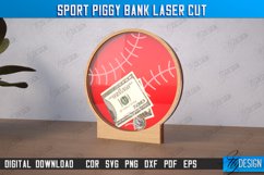 Sport Piggy Bank Laser Cut, Personalized Wooden Money Box Product Image 1