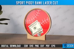 Sport Piggy Bank Laser Cut, Personalized Wooden Money Box Product Image 1