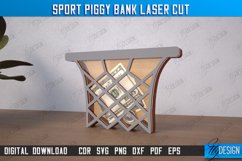 Sport Piggy Bank Laser Cut, Personalized Wooden Money Box Product Image 1