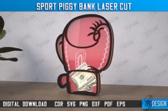 Sport Piggy Bank Laser Cut Bundle, Wooden Money Bank Box SVG Product Image 11
