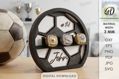 Sports Ring Holders Bundle Laser Cut. Ring Display SVG Product Image 9