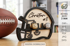 Sports Ring Holders Bundle Laser Cut. Ring Display SVG Product Image 11