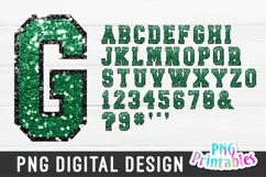 Sequin PNG Alphabet | Kelly Green and Black Alphabet Product Image 1