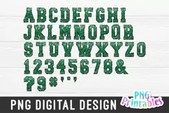Sequin PNG Alphabet | Kelly Green and Black Alphabet Product Image 3