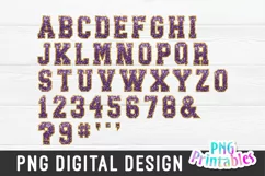 Glitter PNG Alphabet | Purple and Gold Alphabet Product Image 2
