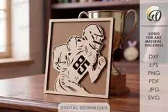 3D Sport Sign Laser Cut. American Football SVG Product Image 1