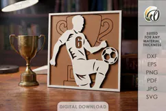 3D Sport Sign Laser Cut. Football SVG Product Image 1