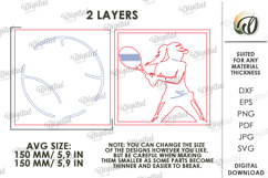 3D Sport Sign Laser Cut. Tennis SVG Product Image 2