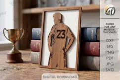3D Sport Sign Laser Cut. Basketball SVG Product Image 1
