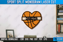 Sports Wall Sign Laser Cut | Wall Décor | Basketball | CNC Product Image 1