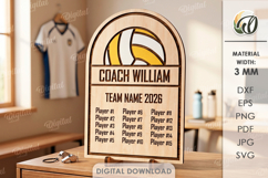 Sport Team Sign Laser Cut. Custom Sign With Stand SVG Product Image 1