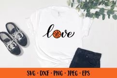 Love basketball hand lettered SVG cut file. Sports ball Product Image 2