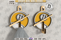 Sports Ball Wall Hooks Laser Cut Bundle,Kids Wall Decor Hook Product Image 3