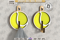 Sports Ball Wall Hooks Laser Cut Bundle,Kids Wall Decor Hook Product Image 7