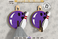 Sports Ball Wall Hooks Laser Cut |Hanger with Hook| Bowling Product Image 1