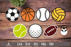 Sports Balls Bundle SVG Layered Design