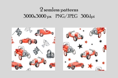 Red sports cars illustrations - 5 variations in retro style Product Image 3