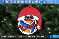 Volleyball Sports Christmas Ornament Laser Cut, Sport Toy Product Image 1