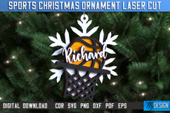 Basketball Sports Christmas Ornament Laser Cut, Sport Toy Product Image 1