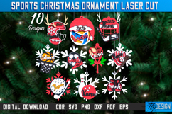 Sports Christmas Ornaments Laser Cut Bundle, Sport Toys SVG Product Image 1