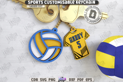 Personalized Sport Keychain Laser Cut|Sport Sign SVG|Keyring Product Image 1