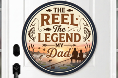 Sports Dad Door Hanger, The Reel The Legend My Dad PNG Product Image 2