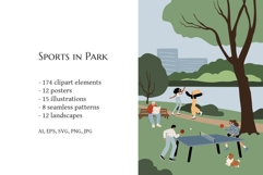 Sports in Park set, People Illustrations, Outdoor Activities Product Image 2