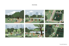 People playing sport illustration, Outdoor activities poster Product Image 3