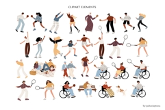 Active People in Park Illustration, Sport Vector Set clipart Product Image 2