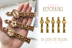 Sport Balls Gift for Coach Keychains Laser Cut Files Product Image 1