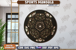 Multilayered Sports Mandala Laser Cut | Wall Art | Football Product Image 1