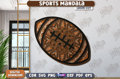 Multilayered Sports Mandala Laser Cut | Wall Art | Football Product Image 1