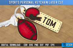 Sport Keychain Laser Cut| Keyring | Sportsman Gift |Football Product Image 1