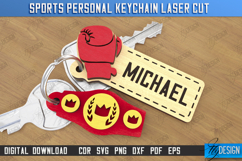 Sports Personalized Keychains Laser Cut Bundle, Sport Gifts Product Image 10