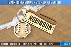 Sport Keychain Laser Cut| Keyring | Sportsman Gift |Baseball Product Image 1
