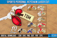 Sports Personalized Keychains Laser Cut Bundle, Sport Gifts Product Image 1