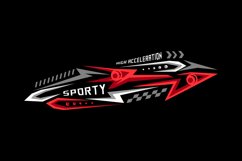 Sports racing abstract sticker vinyl decal template isolated Product Image 1