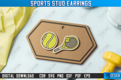 Sports Stud Earrings Laser Cut Bundle, Wood Jewelry Template Product Image 3